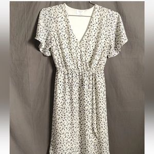 Sienna Sky Floral Faux Wrap Dress Hi-low White Blue S